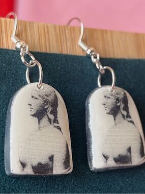 White Sculpted Profile Clay Drop Earrings - Women's Jewelry